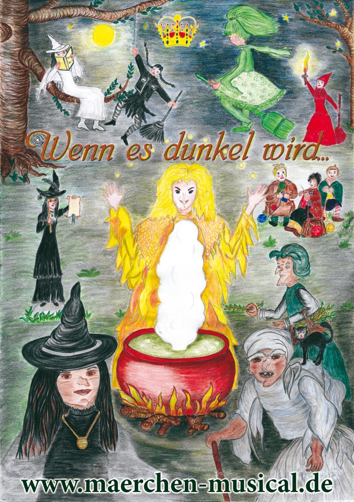 Plakat für das Märchen Musical Wenn es dunkel wird...